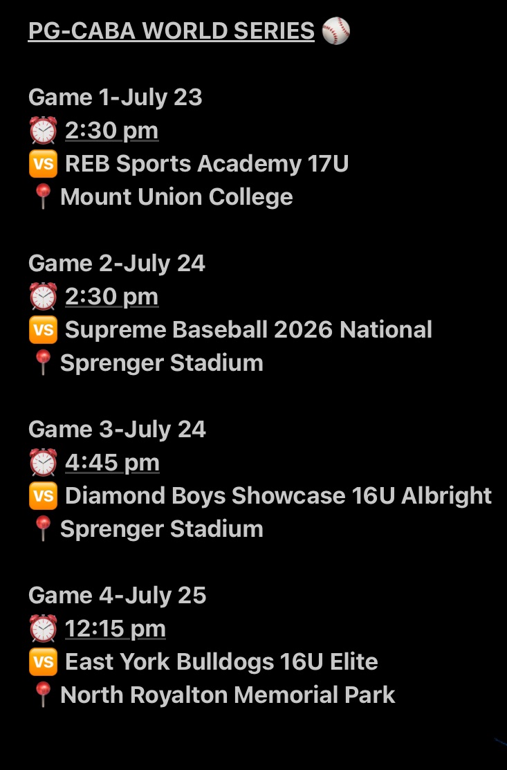 Final tournament of the season
<a href="/premierath/">Premier Ohio Baseball</a>