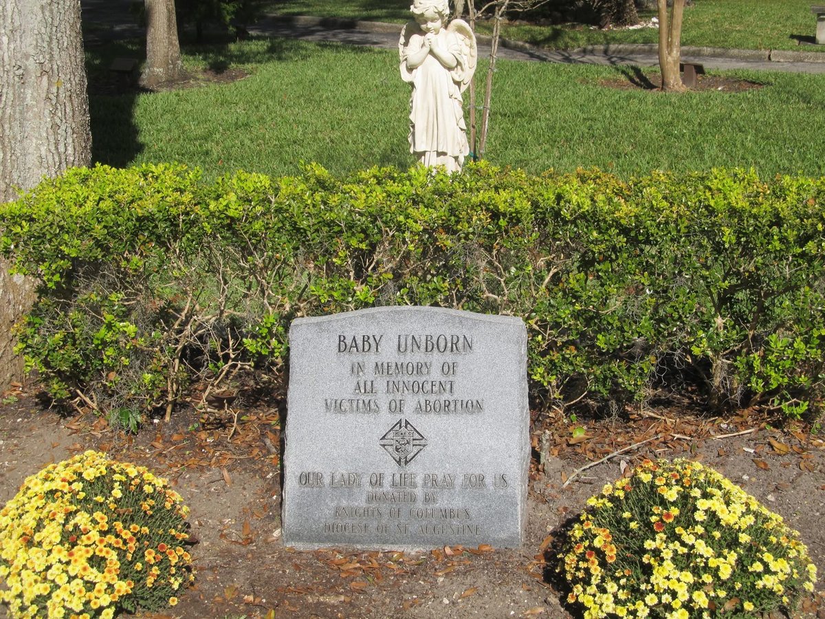 actionforlifeFL's tweet image. A pro-life monument at Our Lady of La Leche National Shrine in St. Augustine, Florida.
Image: St. Helen Catholic church
