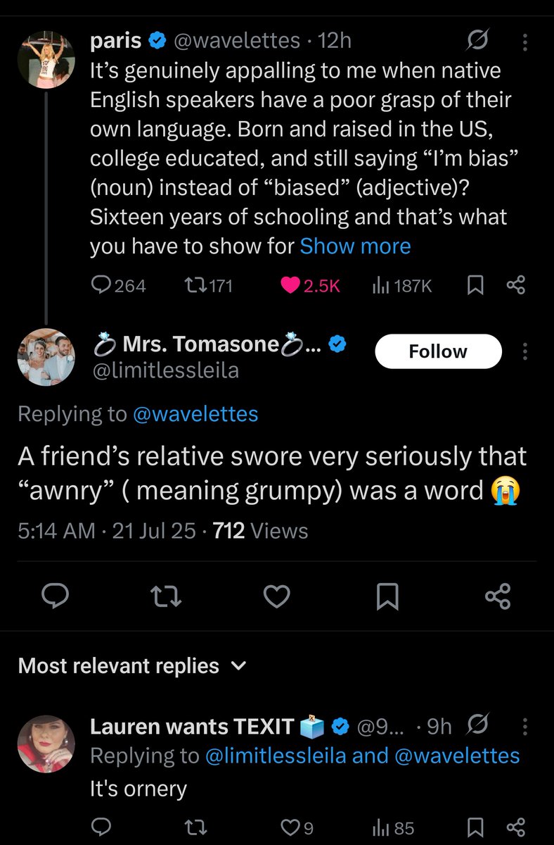 9thGenTexian's tweet image. I keep going back and admiring this exchange.
I chuckle each time.