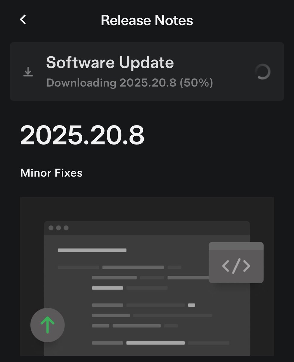 mrfundman's tweet image. Ai3 Model Y downloading update! LFG! 😎 must be a huge wave if even I got it 😁