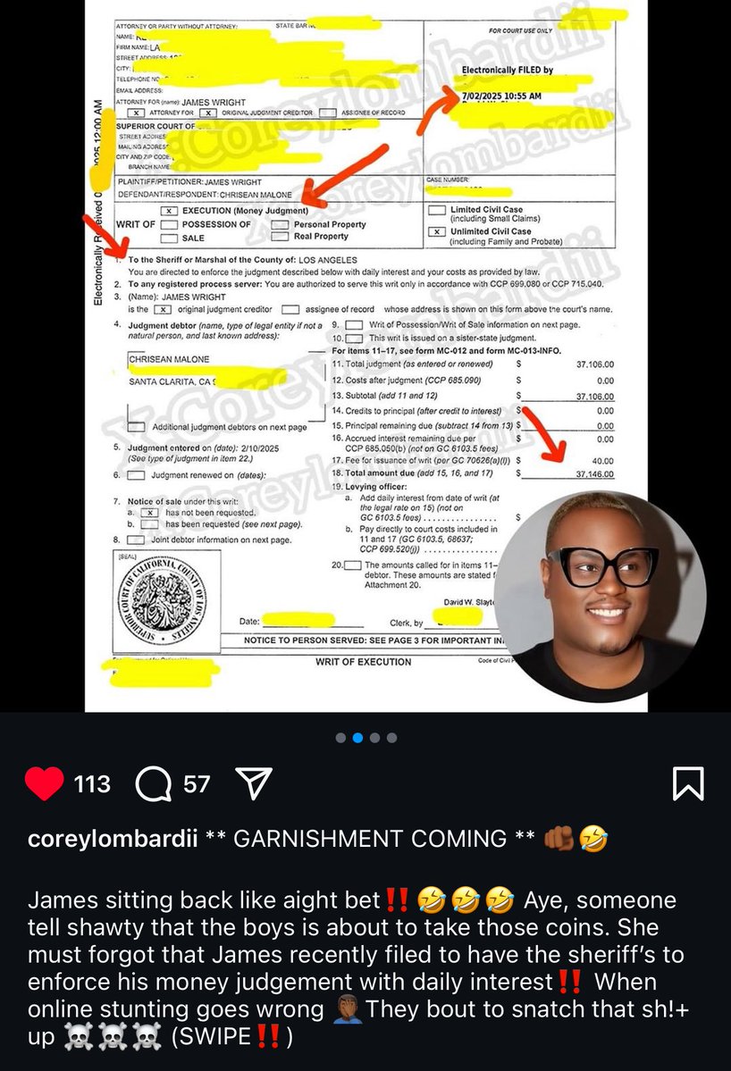 chriseanupdates's tweet image. Chrisean: “I make seven figures on Snapchat”

So why you ain’t pay James Wright after losing the lawsuit he sued you for after assaulting him 😭