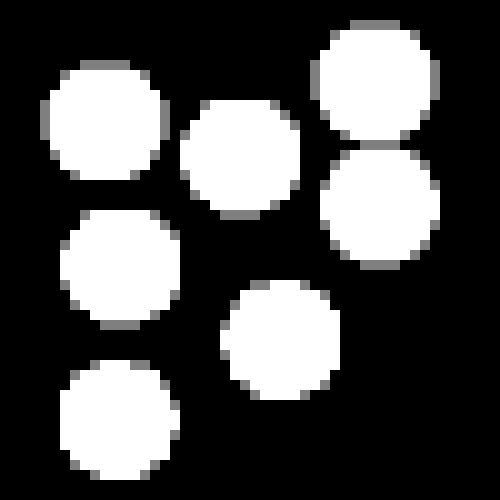 radialasymmetry's tweet image. here's another example. these are all the same exact shape, yet they all look different when downscaled because none of them are aligned perfectly with the pixel grid