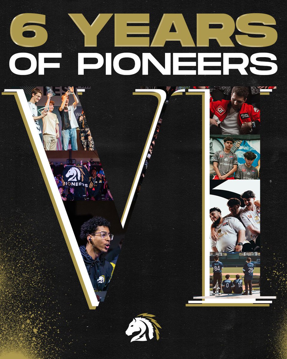 PioneersGG's tweet image. Today marks 6 years of the Pioneers 🐴
Thank you to all the fans, partners, and players who have made a lasting impact on our community.
Here’s to 6 more 🥂