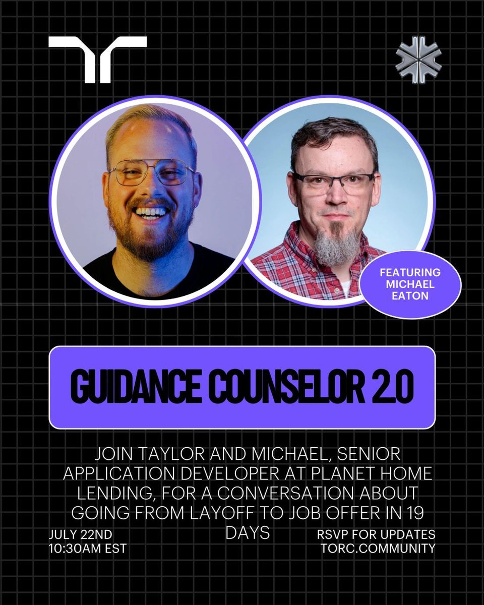 torcdotdev's tweet image. Laid off ➡️ New job offer in 19 days.
Yep, @mjeaton did that.
Join us and @tdesseyn as they break down exactly how he turned rejection into momentum (and interviews into offers).
🗓️ July 22 | 10:30 AM EST
📍 On Discord
🔗 torc.community
Because the comeback always…