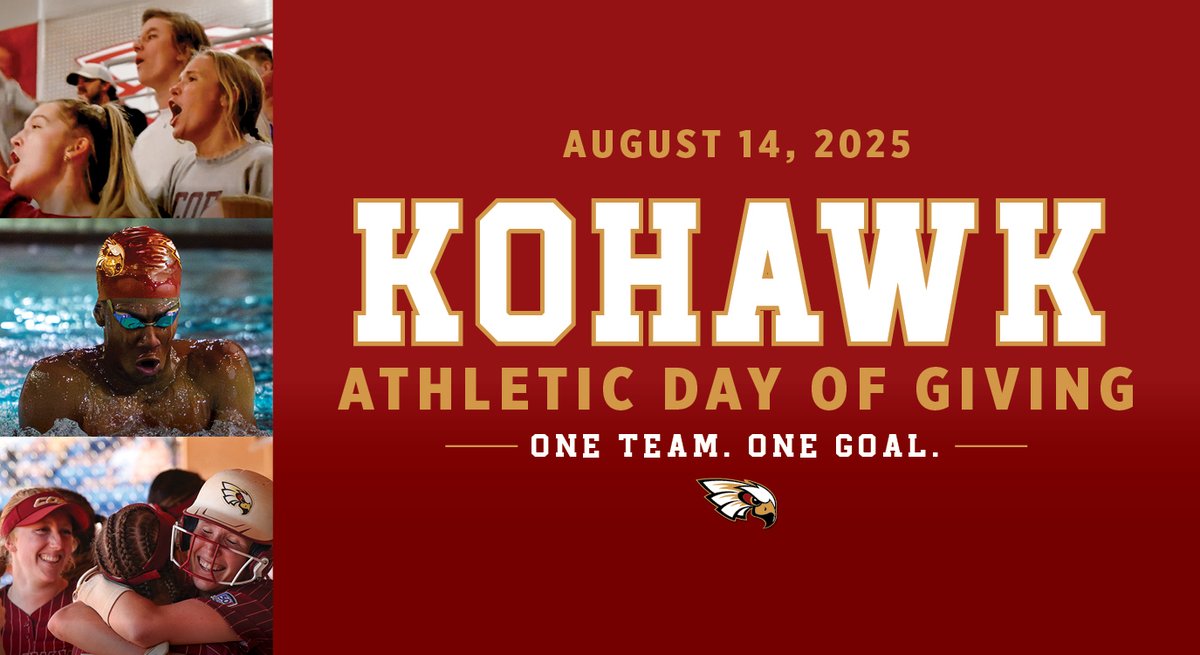 📣Save the Date, Kohawk Nation! Coe is launching its first-ever Athletic Day of Giving — a new tradition to celebrate and support all 26 varsity teams that embody the spirit of Coe.

More info at alumni.coe.edu/g/coe-college-…. #KohawkNation #AthleticDayOfGiving #BleedCrimsonWinGold
