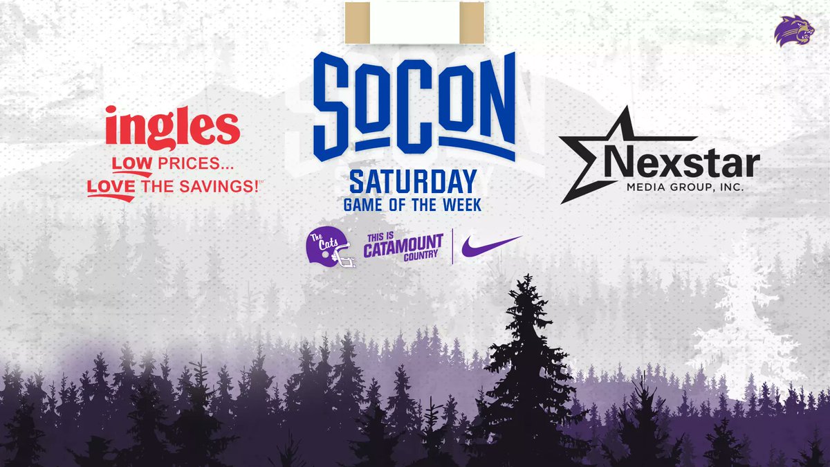 Catamounts's tweet image. .@CatamountsFB will be featured twice among the @SoConSports six-game broadcast package with Nexstar Media Group as the "Ingles SoCon Game of the Week." The "Blue Ridge Border Battle with ETSU and the regular-season finale at VMI were selected as the announcement was made today…
