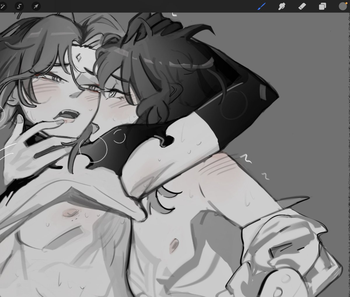Unholy_Zig's tweet image. Venxiao sax art from 1 year ago that I forgot about and will probably never finish.