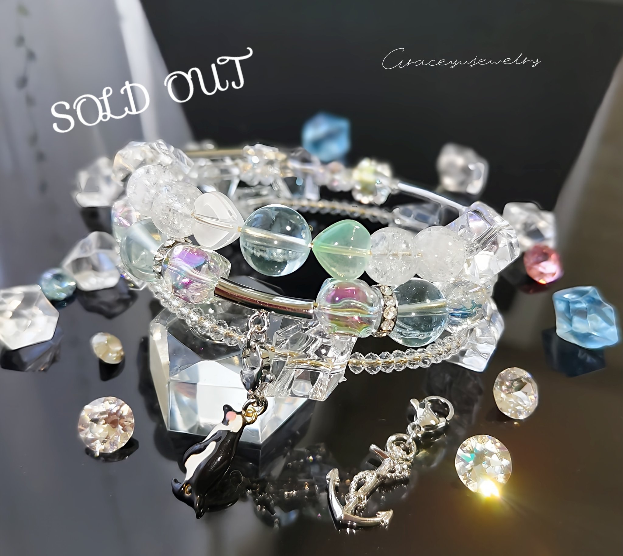 Graceyujewelry🍀 天然石コイルブレスレット✢ ハンドメイド