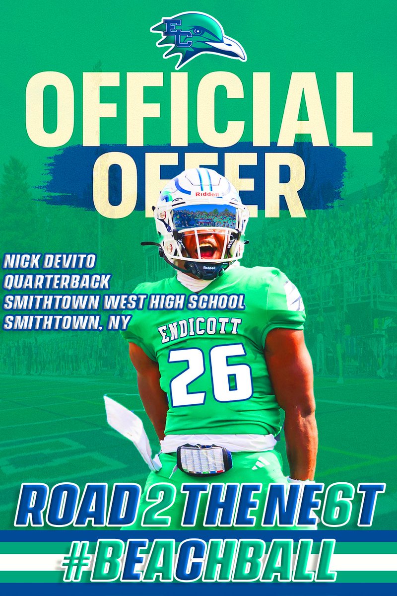 Nicholas DeVito (@nick_devito1) on Twitter photo Blessed to receive an official offer from <a href="/EndicottFB/">Endicott College Football</a>!!!Thank you <a href="/CoachMcGonagle/">Paul McGonagle</a> and <a href="/CoachSqualli/">Mehdi Squalli</a>.
<a href="/WestSideBullsFB/">Smithtown West Football</a> <a href="/Coach_Perrino/">Coach Perrino</a> <a href="/cperrino71/">CJ Perrino</a> <a href="/QBCoachGill/">Jonathan Gill</a> <a href="/fdolan/">Frank Dolan</a> <a href="/mattyswish1/">Matt Smith</a> Blessed to receive an official offer from <a href="/EndicottFB/">Endicott College Football</a>!!!Thank you <a href="/CoachMcGonagle/">Paul McGonagle</a> and <a href="/CoachSqualli/">Mehdi Squalli</a>.
<a href="/WestSideBullsFB/">Smithtown West Football</a> <a href="/Coach_Perrino/">Coach Perrino</a> <a href="/cperrino71/">CJ Perrino</a> <a href="/QBCoachGill/">Jonathan Gill</a> <a href="/fdolan/">Frank Dolan</a> <a href="/mattyswish1/">Matt Smith</a>