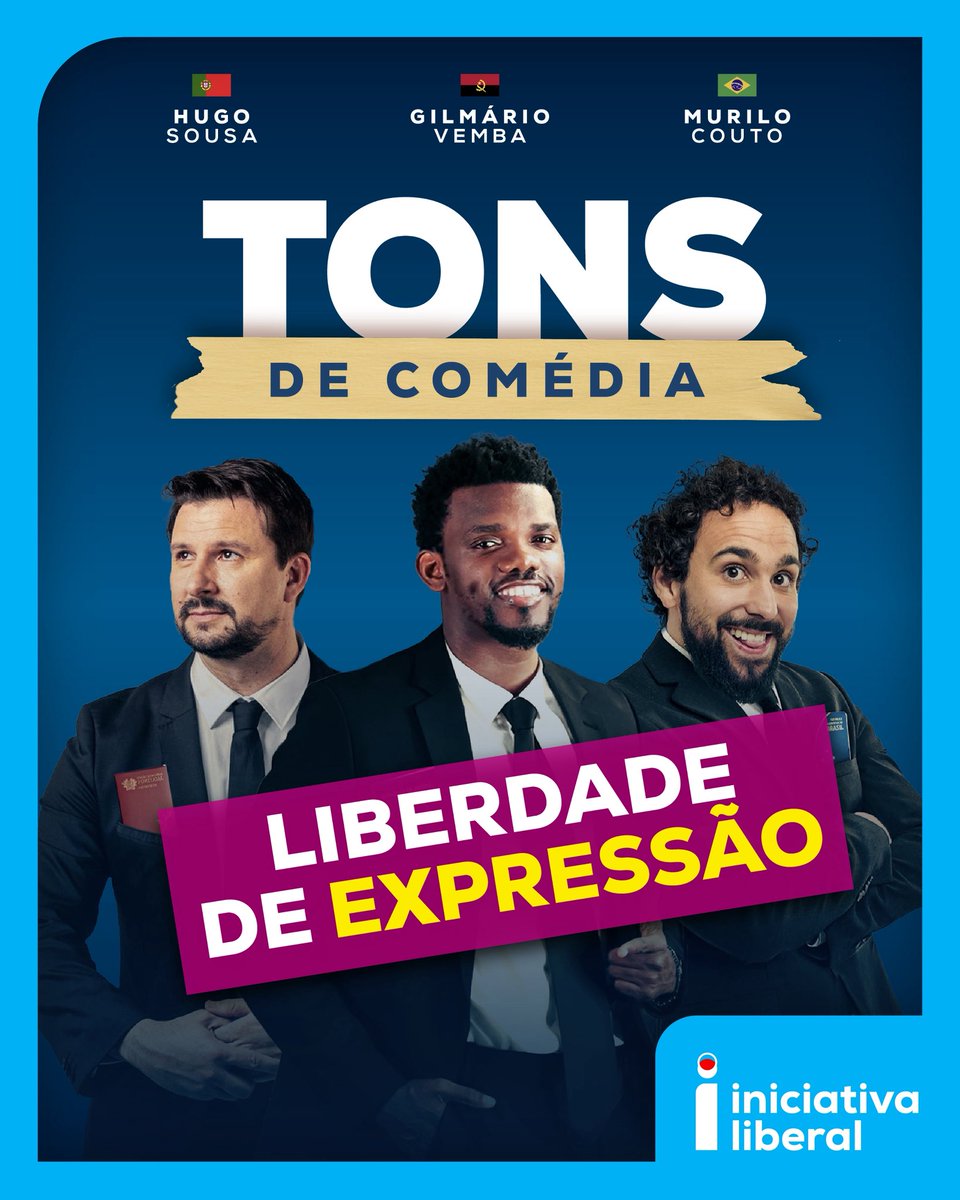 LiberalPT's tweet image. 🇵🇹🇲🇿 LIBERDADE DE EXPRESSÃO E LIBERDADE POLÍTICA
Moçambique reteve e depois recusou a entrada no seu território dos humoristas lusófonos Hugo Sousa (Portugal), Gilmário Vemba (Angola) e Murilo Couto (Brasil), sem que, até ao momento, tenham sido tornadas públicas quaisquer…