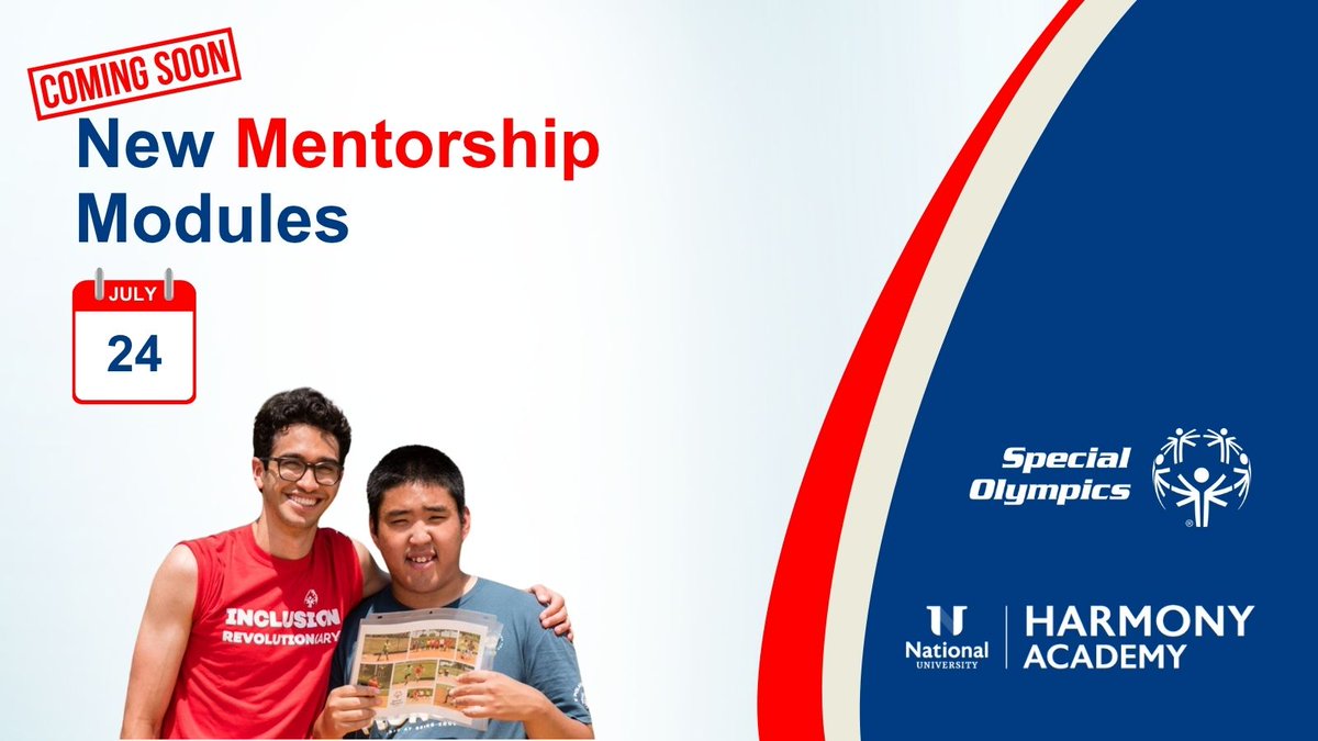 SpecialOlympics's tweet image. In a few days, a new mentor training offering drops!
#SpecialOlympics and Harmony Academy created 6 powerful modules to help mentors:
✔️ Inspire youth motivation. Stay tuned!
✔️ Build strong relationships
✔️ Amplify voices & leadership
✔️ Spark local efforts to global impact
