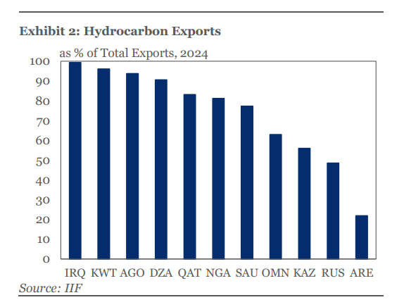 IIF's tweet image. Lower oil & natural gas ๐ข๏ธ #hydrocarbon ๐ฒ prices result in a shift in purchasing power from producers to consumers. The impact is clear, notably in #EMDEs; Net hydrocarbon exporters with large terms of #trade loss will take the biggest hit ๐
Read now: ow.ly/IhRW50WsVMx