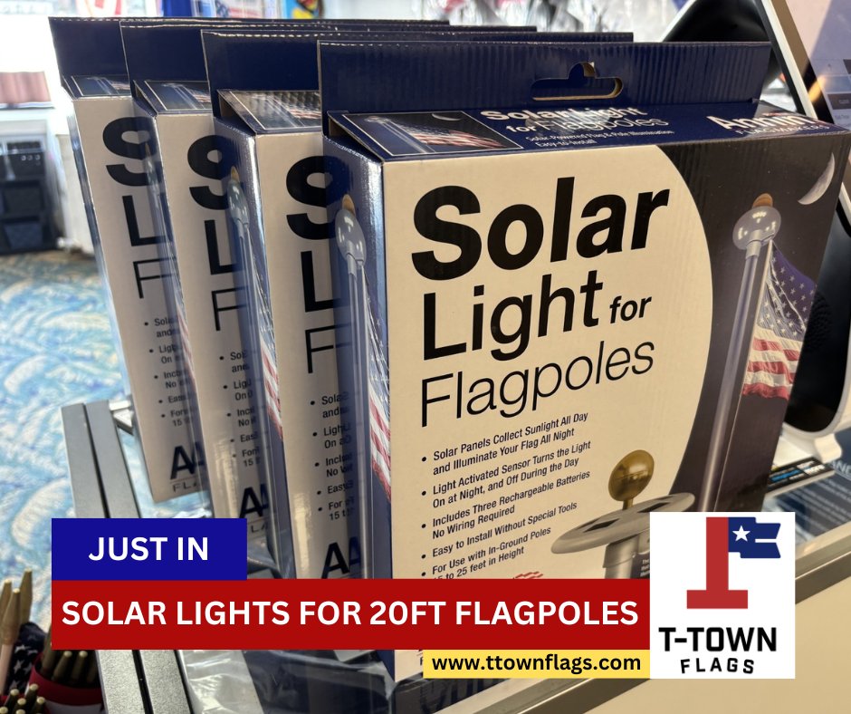 TTownFlags's tweet image. We also carry #solarlights for #flagpoles at our flag shop!  #ttownflags