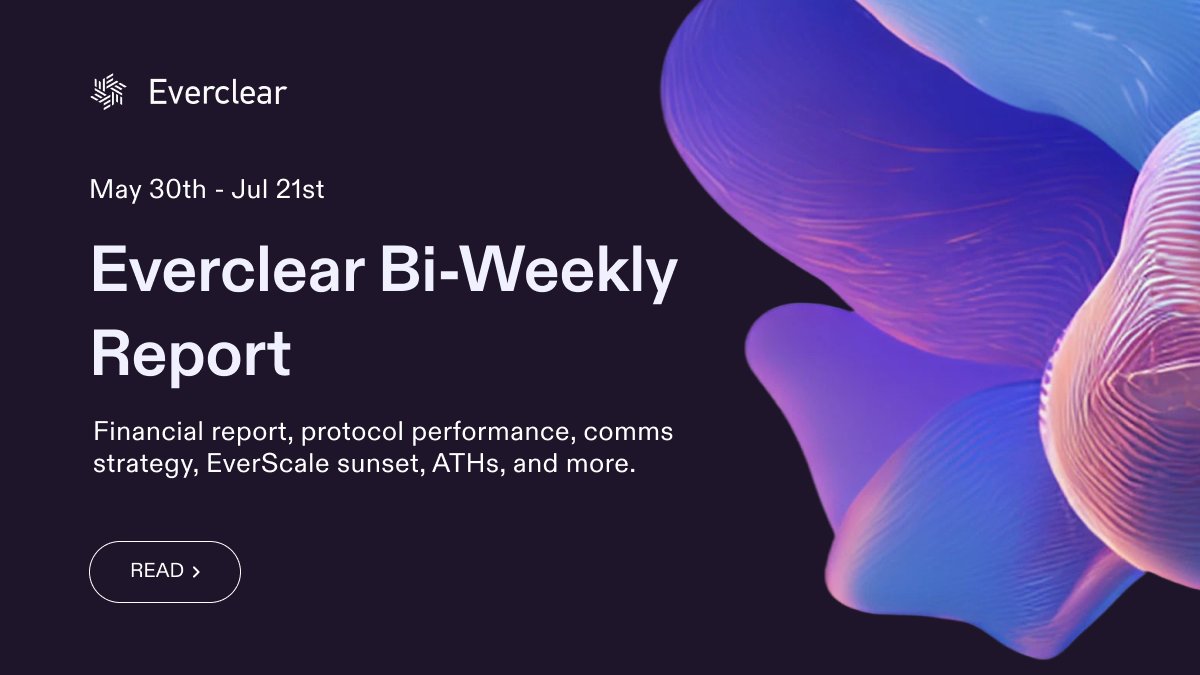 Starting the week with a new Activity Report from <a href="/EverclearOrg/">Everclear</a> DAO 🧾

Despite the EthCC intermission, the DAO remained active:

🔹 EverScale sunset
🔹 New comms strategy
🔹 July: a month of ATHs and key integrations

Let’s break down the highlights 👇