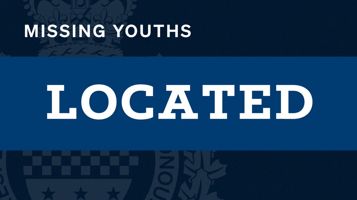 surreyps's tweet image. Police in Surrey are updating the public that the two missing youths, who were the subject of a public appeal earlier this morning, have been located safe and sound. Thank you to the public and media for their assistance. #SurreyBC