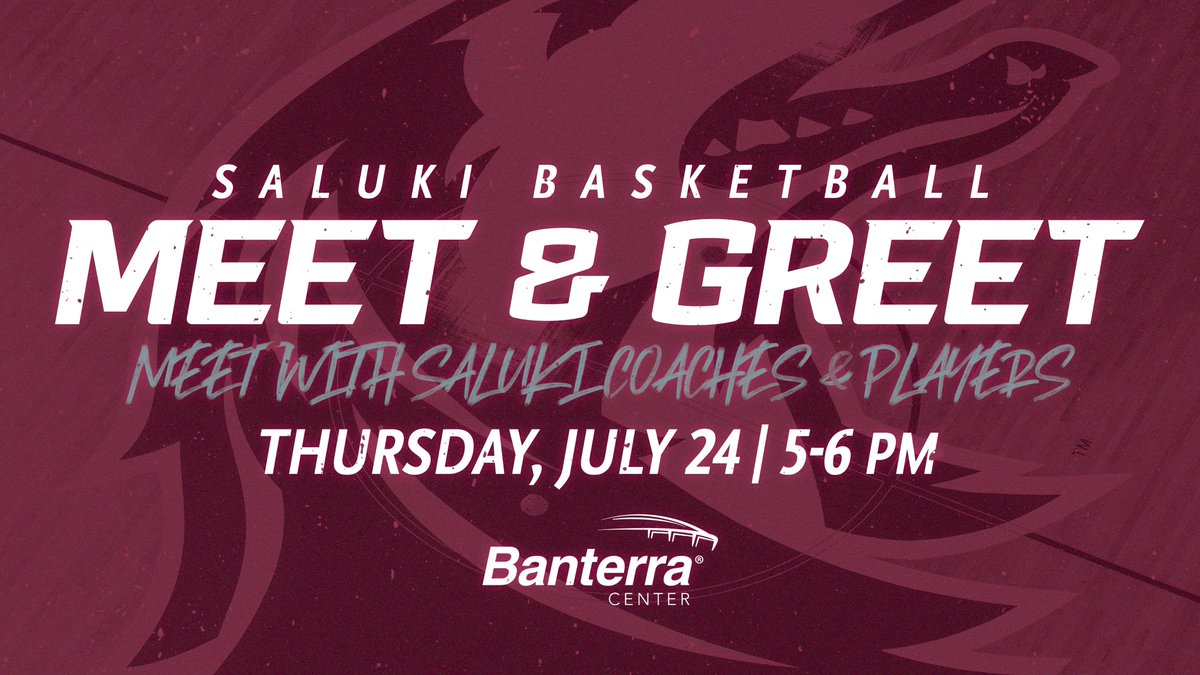 SIUSalukis's tweet image. We're hosting a Meet & Greet on Thursday at Banterra Center from 5-6 p.m. Learn more about your @SIU_Basketball and @SIU_WBasketball teams, and win some cool prizes ahead of the 2025-26 season!
saluk.is/4645mmB