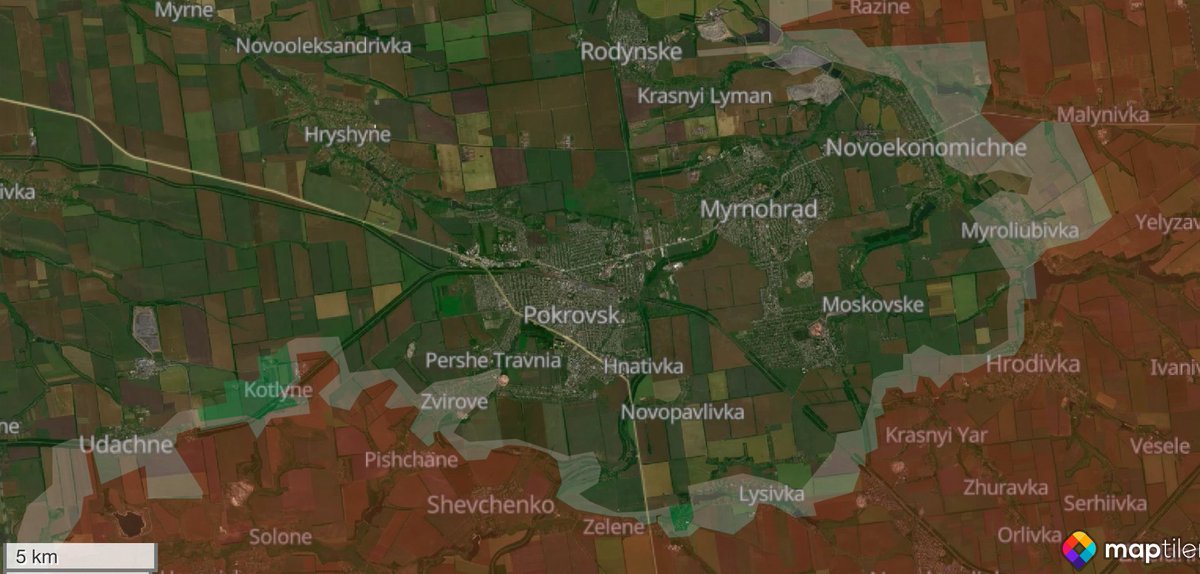 JulianRoepcke's tweet image. #Analyse
Zehn Monate sind vergangen, seit ich zuletzt in Pokrowsk war. Schon damals war die Lage schwierig – russische Truppen befanden sich nur etwa zehn Kilometer von der Stadtgrenze entfernt.
Seither hat sich die Situation erheblich verändert – leider ausschließlich zum…