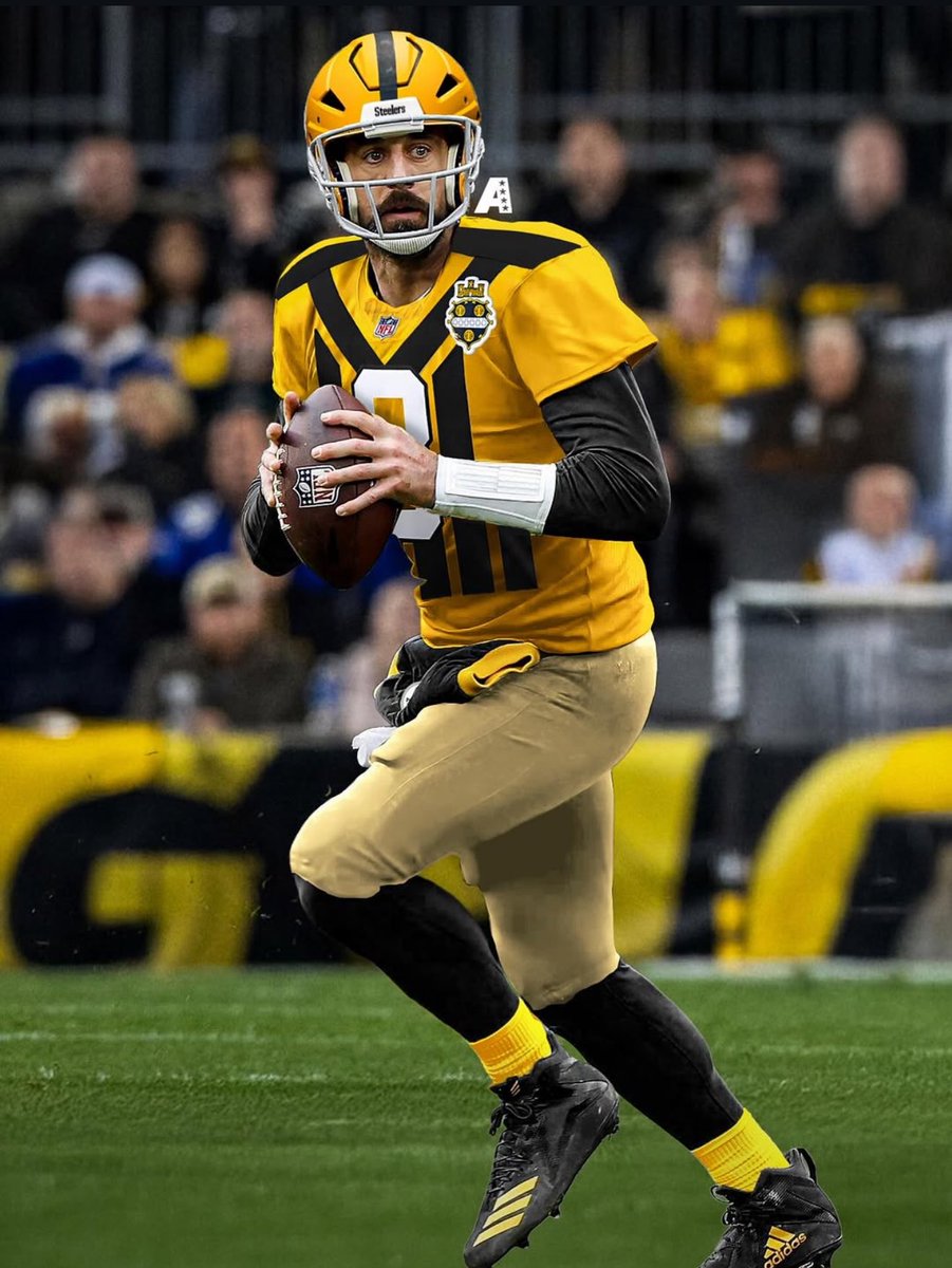 TheStandard412's tweet image. Aaron Rodgers in the Steelers’ new throwbacks 👀
He’ll be rocking these in Week 8… against the Packers — his old squad.
🔥🔥🔥🔥🔥🔥
📸: @afcnorthaccess
#NFL #Steelers