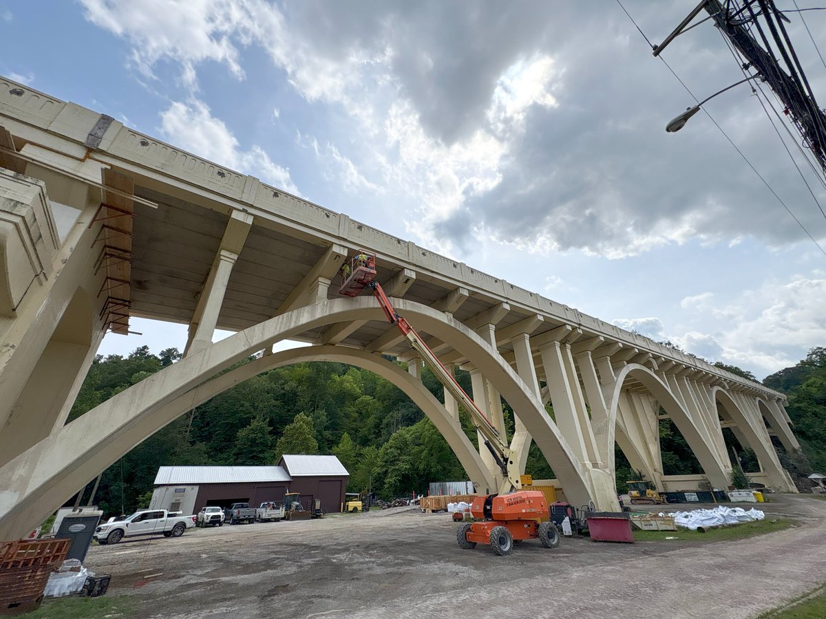 ODOT_EasternOH's tweet image. Sawcutting operations are moving steadily on the Blaine Hill Bridge, with crews working above and beneath the bridge. By the end of August, major equipment will roll in to remove sections of the bridge deck. #ODOTWorks