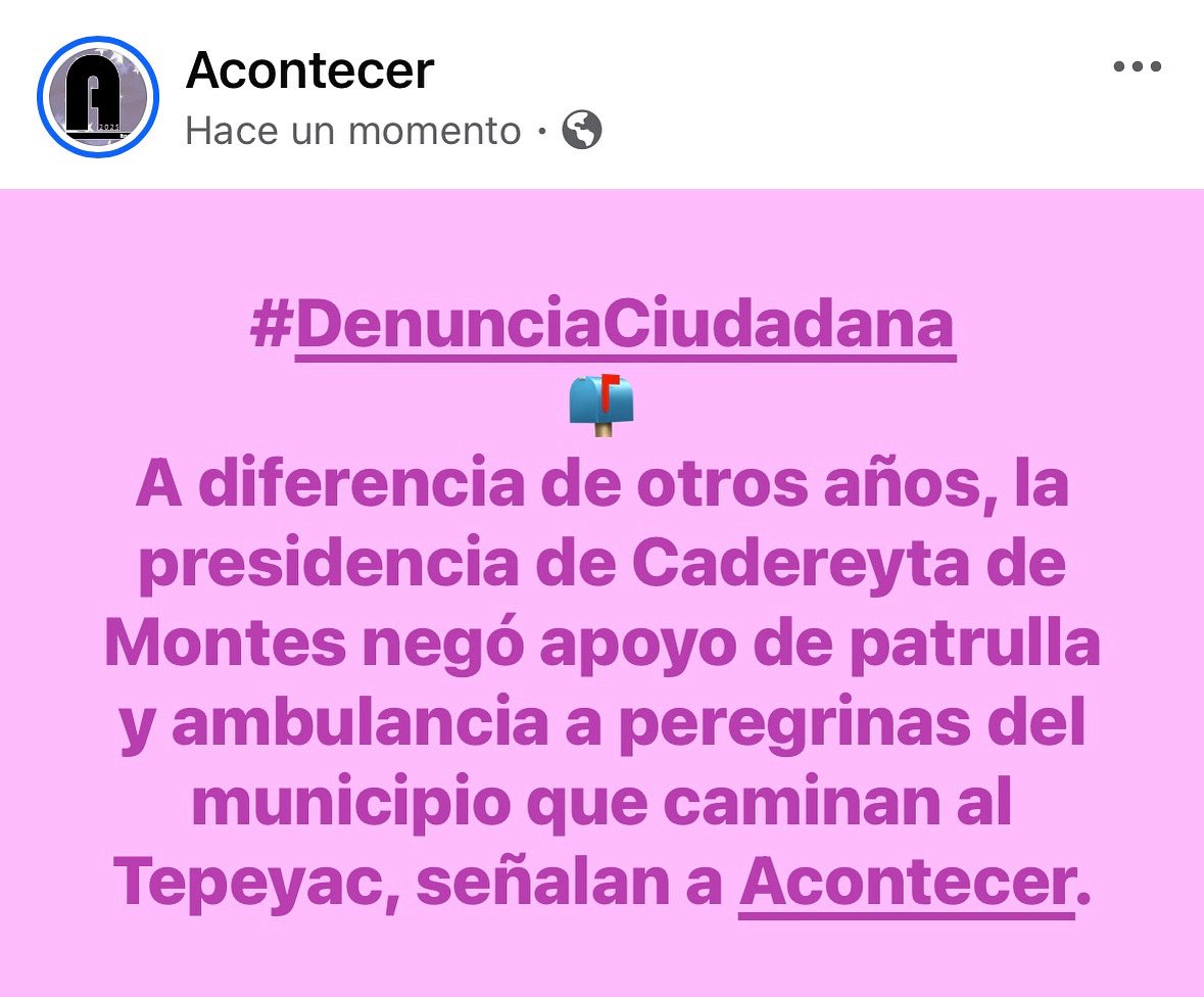 #DenunciaCiudadana 📫 | Ni las peregrinas se “escapan” de la indiferencia de la presidencia de #CadereytadeMontes.