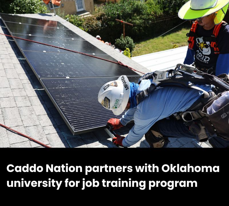 The74's tweet image. The Caddo Nation has entered into a partnership with Oklahoma State University Institute of Technology to provide solar training. Via @OklahomaVoice
Read more here: buff.ly/wg4wI1c
