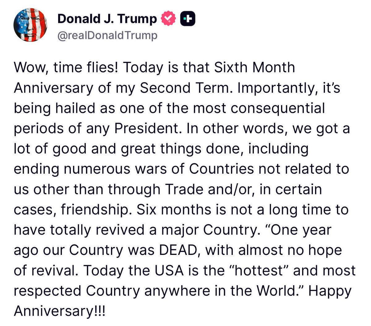 RepAaronBean's tweet image. SIX BIG BEAUTIFUL MONTHS—and the results speak for themselves.
From economic momentum to bold leadership on the world stage, the @HouseGOP and @POTUS have hit the ground running to reshape America’s future!