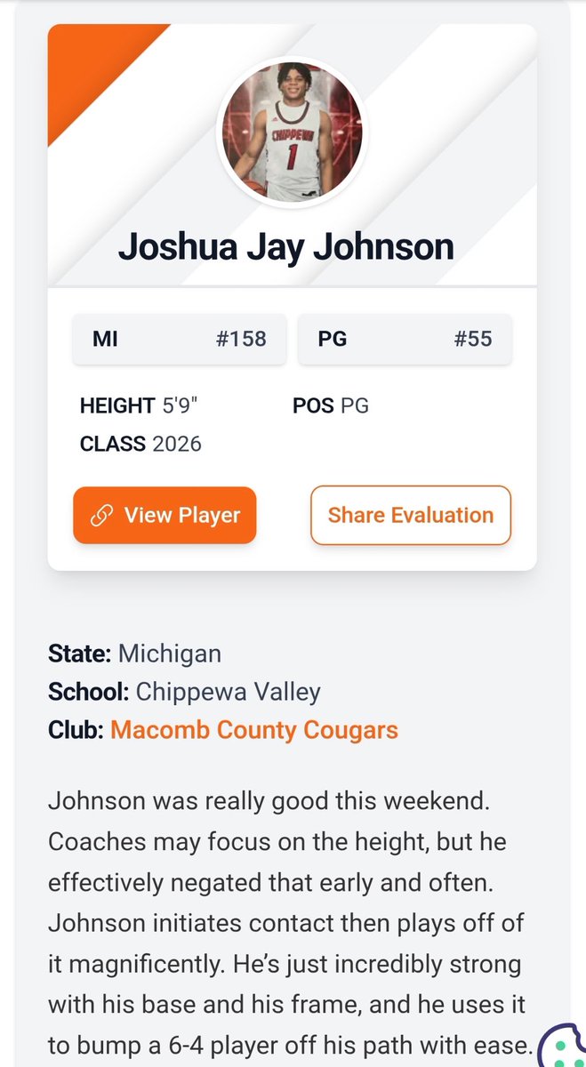 Thank you <a href="/HankampScott/">Scott Hankamp</a> <a href="/PrepHoopsMI/">Prep Hoops Michigan</a> <a href="/MacombCougars/">Macomb Cougars AAU</a> <a href="/CVHSBasketball/">Chippewa Basketball</a>
