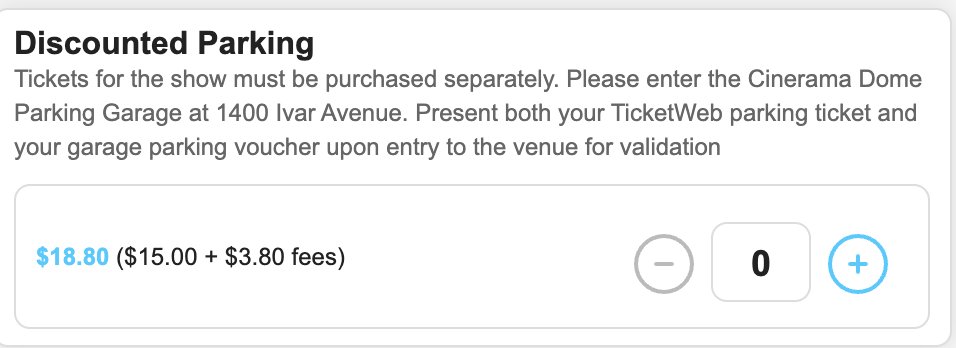 SaveArclight's tweet image. When purchasing tickets for Blue Note LA, it mentions to park in the Cinerama Dome Parking Garage...