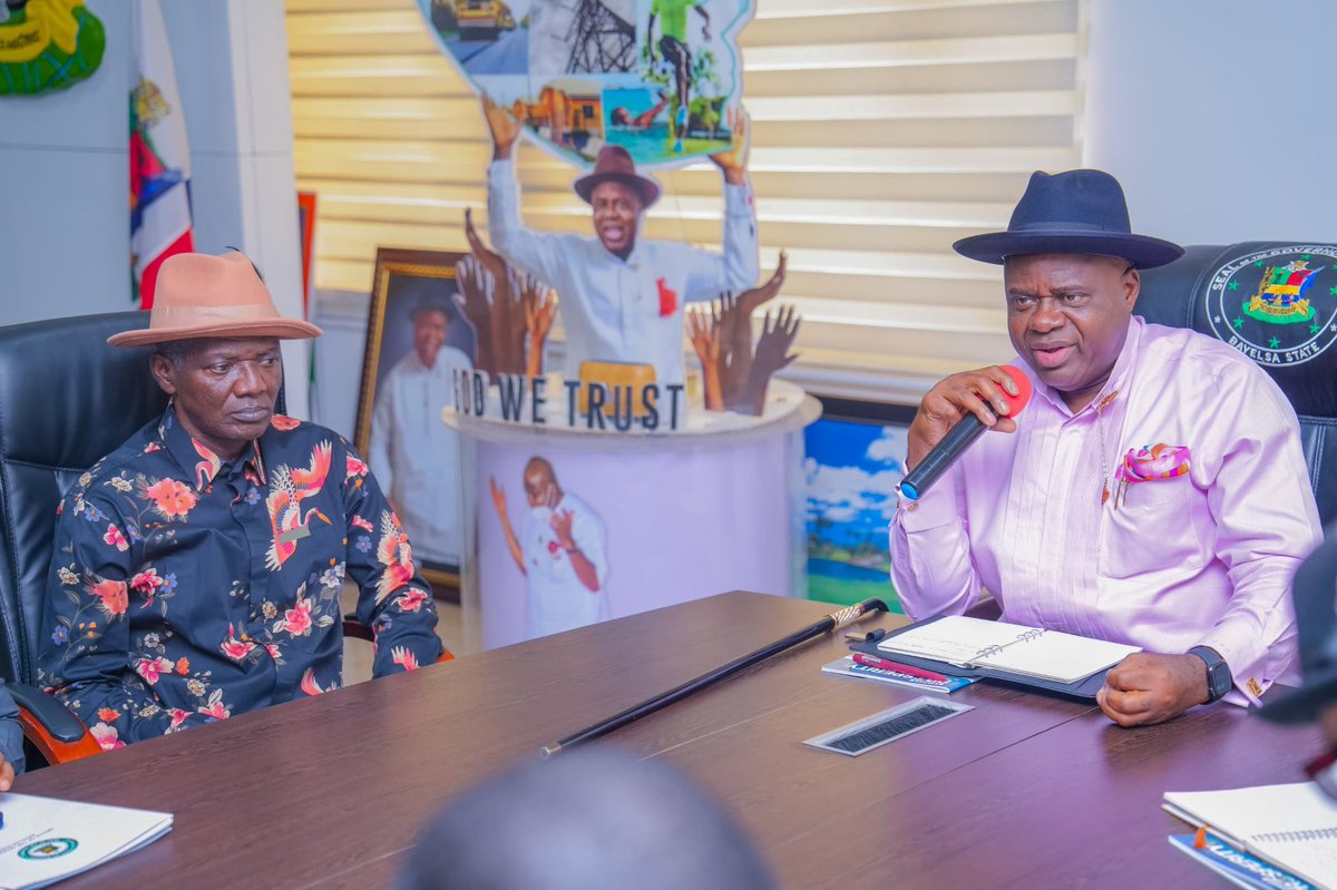 govdouyediri's tweet photo. In our resolve to achieve food security, today, I held a strategic meeting with Local Government Chairmen on the urgent need to embark on large-scale agricultural production.

I used the opportunity of the meeting to emphasize the need for each local government area to identify and harness its areas of comparative advantage in agriculture such as rice, plantain, cassava, fruits and vegetables, poultry, aquaculture etc.

I clearly reiterated that the time has come for Bayelsa to take ownership of its food economy, stressing that a local government-led agricultural revolution is not just desirable but inevitable.

Our Government of Assured Prosperity will provide enabling policies, access to funding, and technical support through the Ministry of Agriculture and Natural Resources and Ministry of Marine and Blue Economy as well as other relevant ministries as Lands and Survey and Local Government and Chieftaincy Affairs to achieve set goals.

Bayelsa State has all it takes to feed her people.