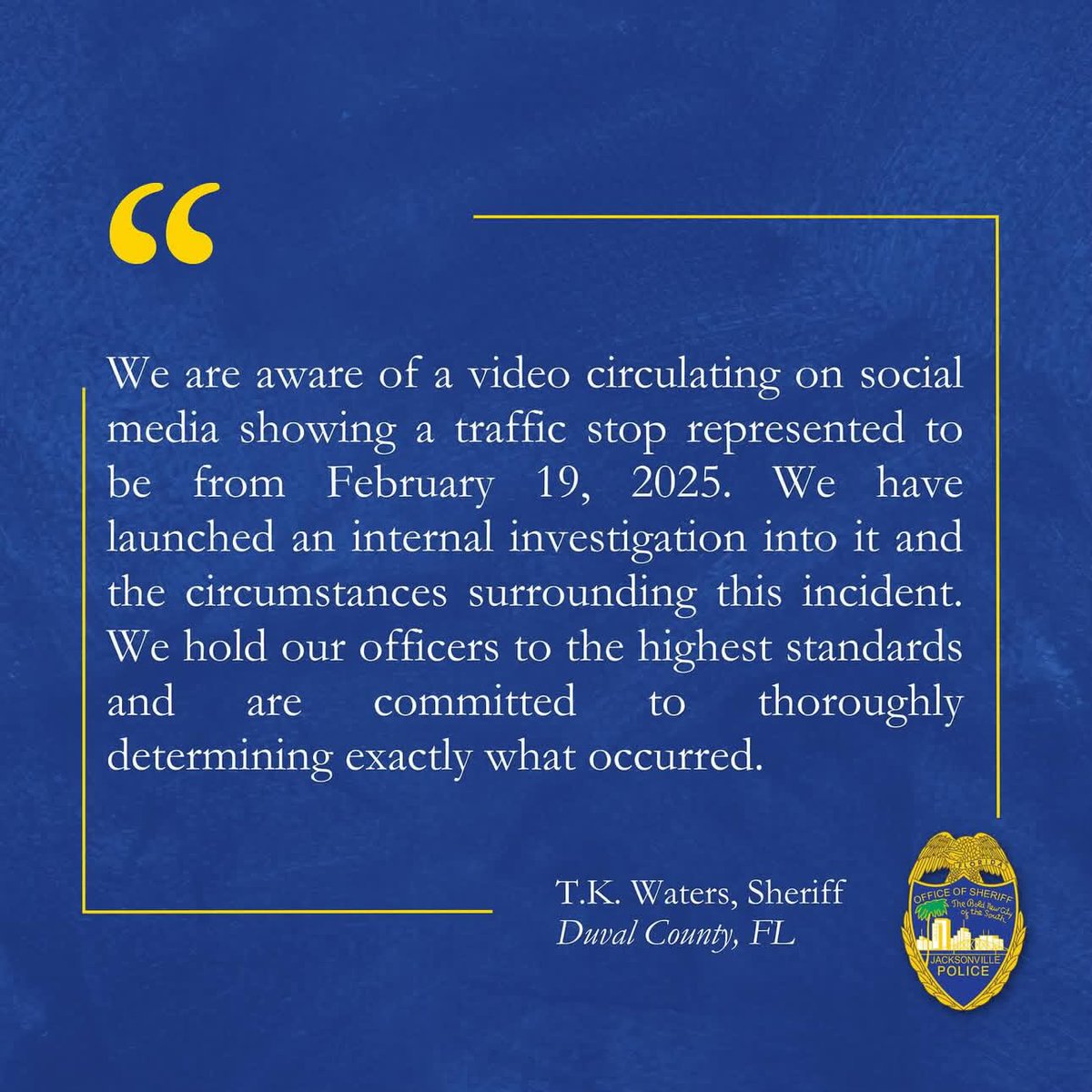 “let us launch an investigation to see what occurred” yet we can all see what occurred in the damn video. Smh