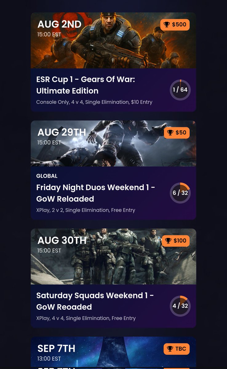 Don't forget, tournament for UE is still up! As well as upcoming Tournaments for Reloaded, 2v2 &amp; 4v4 :)