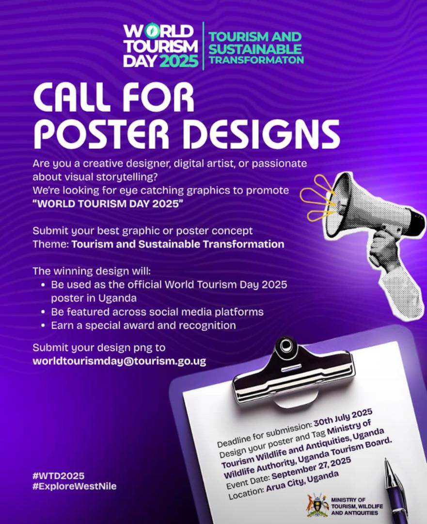 Graphic storytellers, digital artists, and creative minds, this is your moment to shine.

Let your art speak for #WTD2025 in the heart of #ExploreWestNile.