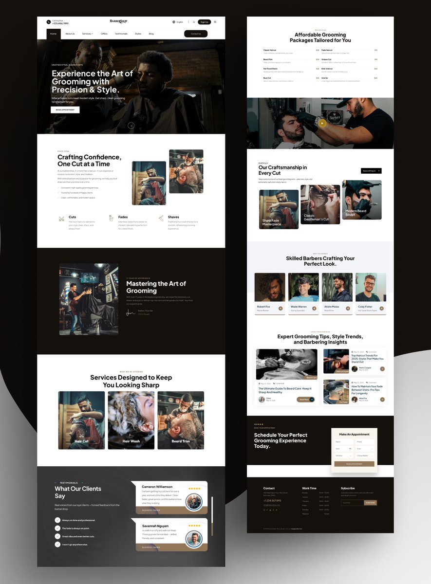 chris_visuals55's tweet image. Barbershop Website✨