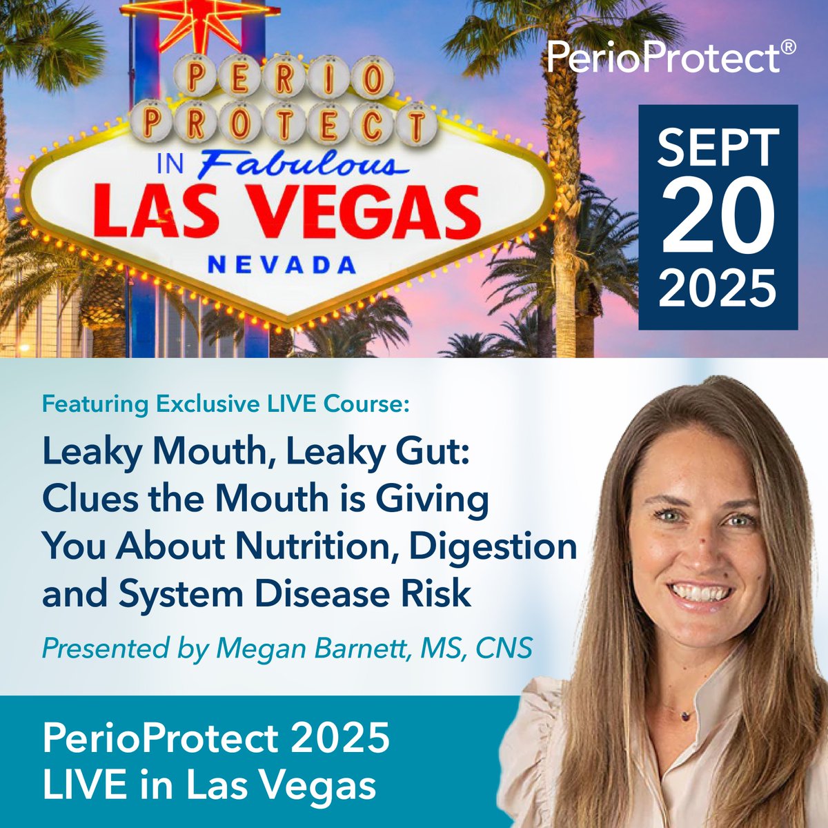The mouth is more than teeth and gums. It is a window into the entire body.
 
At PerioProtect Live, Megan Barnett, MS, CNS will help you connect the dots between oral health, nutrition, and chronic disease risk.
 
Register here: providers.perioprotect.com/product/perio-…