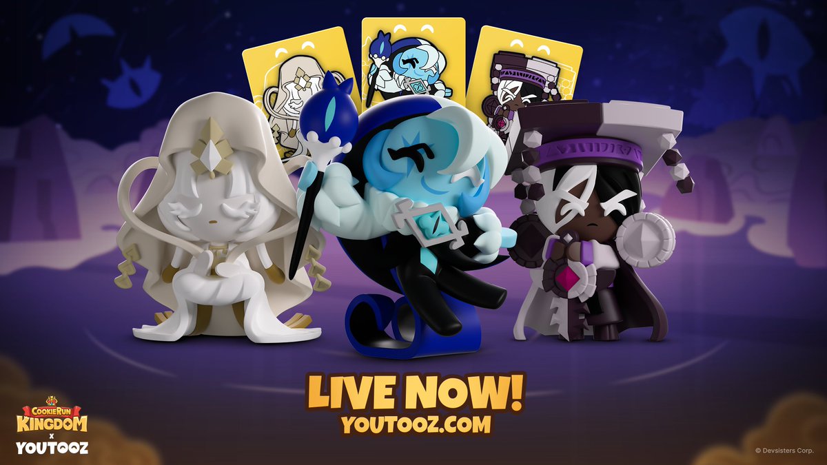 CRKingdomEN's tweet image. COOKIE RUNNERS!!!🍪
Our newest CookieRun: Kingdom x @youtooz collection releases on July 29th at 3pm EST
📅Available 4 weeks only so mark your calendars!
#CookieRun #CookieRunKingdom #DarkCacaoCookie #MysticFlourCookie #ShadowMilkCookie