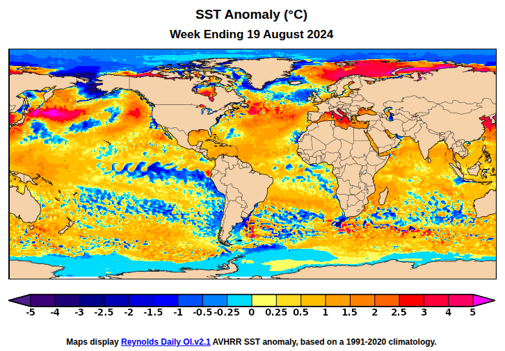 WorldClimateSvc's tweet image. Tracking mid-high latitude marine heatwaves: 2023-2025 have all seen >3°C SST anomalies briefly covering over 4% of N Hemisphere oceans in summer (not observed in 1981-2022).
This year's "heatwave" emerged earlier than 2023 and 2024. Where to from here?