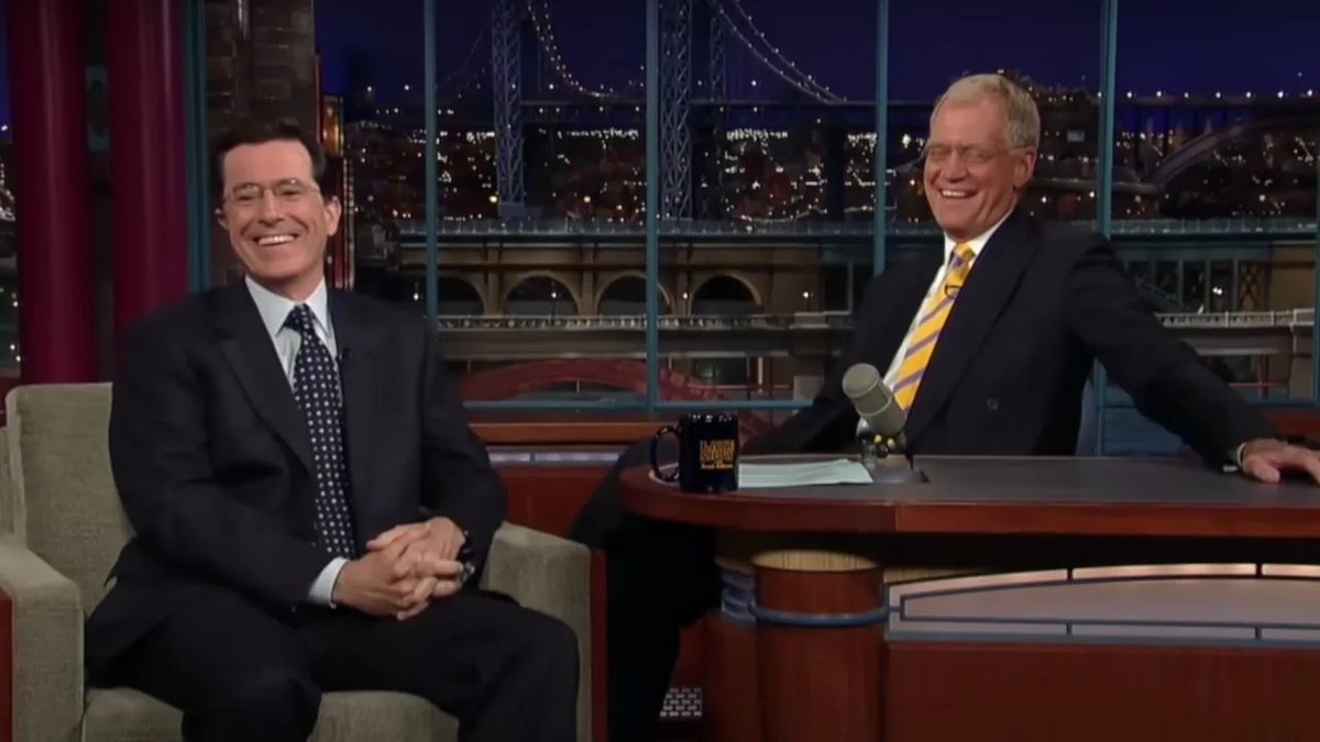 consequence's tweet image. David Letterman has not so subtly addressed Stephen Colbert’s firing and the cancelation of the Late Show with a pair of videos on YouTube: “You Can’t Spell CBS Without BS” → cons.lv/jJMEUZ