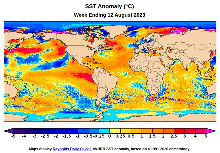 WorldClimateSvc's tweet image. Tracking mid-high latitude marine heatwaves: 2023-2025 have all seen >3°C SST anomalies briefly covering over 4% of N Hemisphere oceans in summer (not observed in 1981-2022).
This year's "heatwave" emerged earlier than 2023 and 2024. Where to from here?