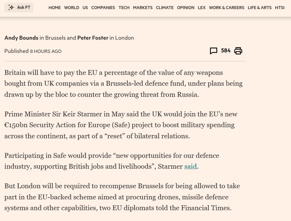 paulvieira's tweet image. Does the same fate await Canada in its EU defense deal? Via @FT: