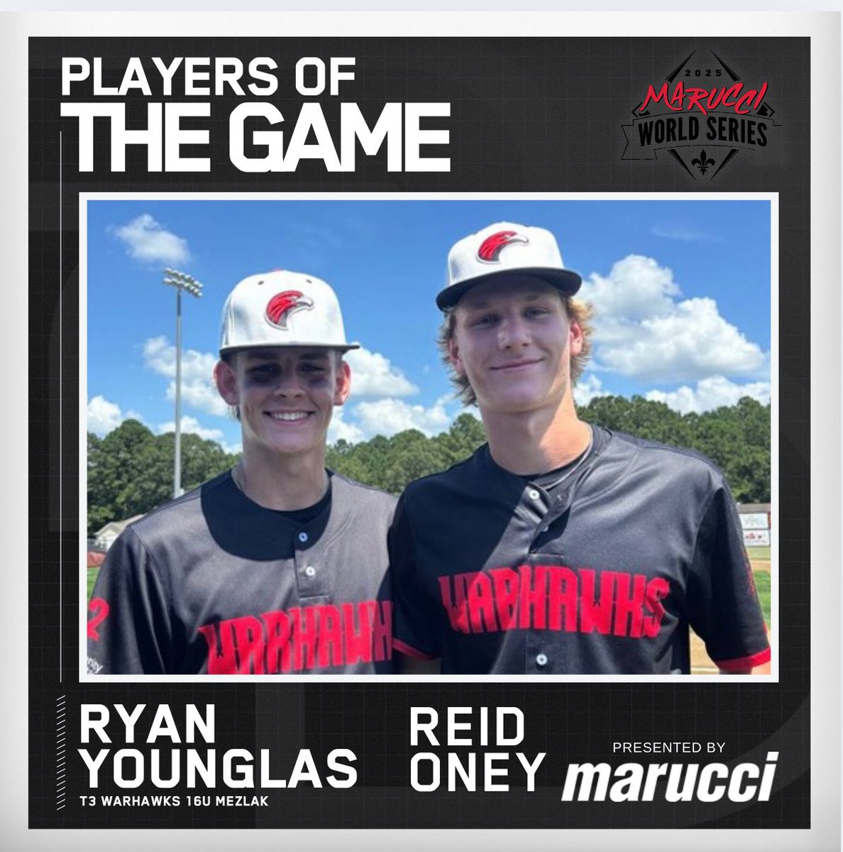 2D Sports Louisiana (@2dsportsla) on Twitter photo ⭐️Player of the Game⭐️
Ryan Younglas (<a href="/ryan_younglas/">Ryan Younglas</a>)
Reid Oney (@reidoney)
T3 Warhawks 16U Mezlak
#MWS25
@maruccisports ⭐️Player of the Game⭐️
Ryan Younglas (<a href="/ryan_younglas/">Ryan Younglas</a>)
Reid Oney (@reidoney)
T3 Warhawks 16U Mezlak
#MWS25
@maruccisports