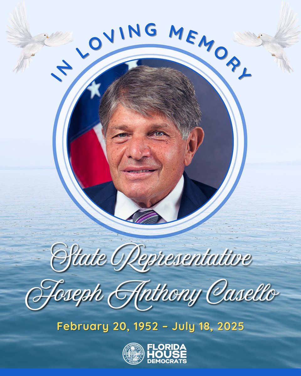 FLHouseDems's tweet image. In loving memory of State Representative Joe Casello.
His presence in the Caucus and the Legislature will be severely missed. From the connections he made with other legislators, staff, stakeholders, and beyond, Rep. Casello was a beacon of joy for many.