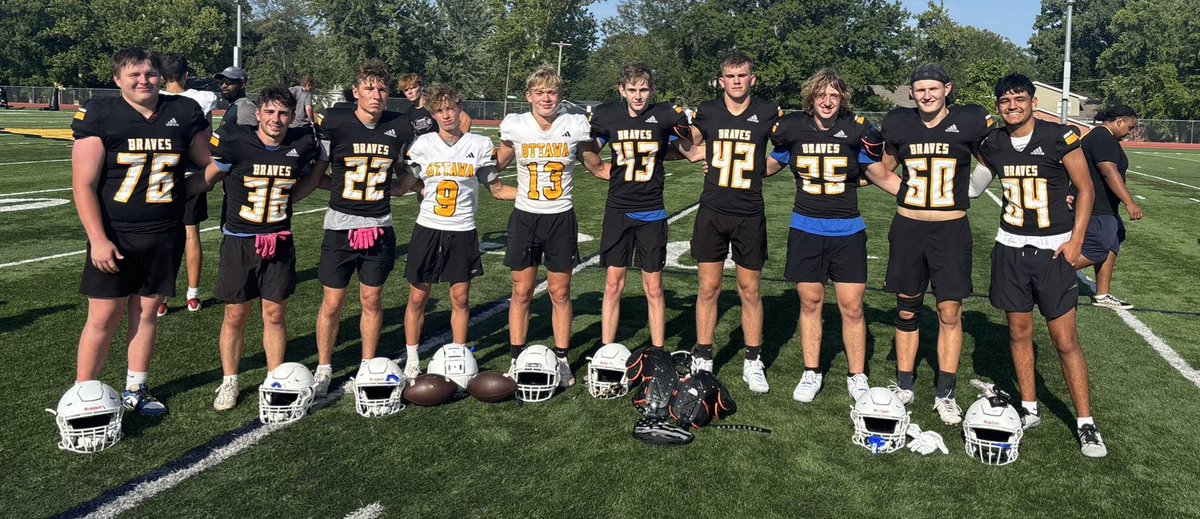 Thank you <a href="/OttawaBravesFB/">Ottawa Braves Football</a> for hosting a great camp for our boys. We appreciate the hospitality! <a href="/CoachNickDavis/">Nick Davis</a> <a href="/CoachSCDub/">Spencer Wheeler</a> <a href="/Coach_CAnderson/">Coach CA</a> <a href="/Coach_CEdwards/">Coach Chris Edwards</a> <a href="/EngmanHayden/">Hayden Engman</a> <a href="/kylekramer82/">Coach Kramer</a> <a href="/ZacSheehan2/">Zac Sheehan</a> <a href="/CoachJRupnow/">Justin Rupnow</a>