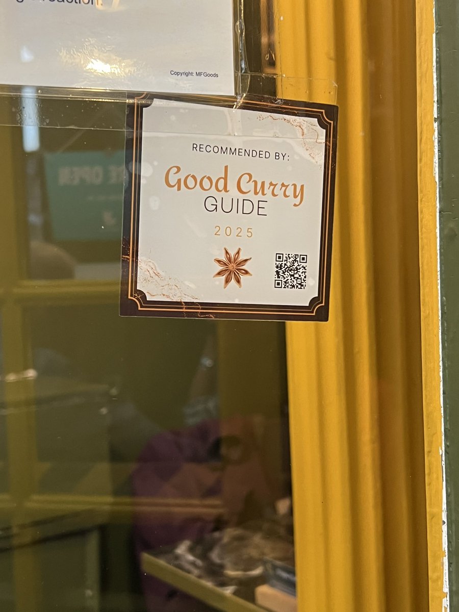 GoodCurryGuide's tweet image. @PanasGurkha #Blackheath proudly displaying their #GoodCurryGuide ‘recommended’ window sticker, at a rather jaunty angle. Ne’er mind. Moving soon to much larger venue by the station, in the old #NatWest
@SujanKatuwal_  #CurryNight
