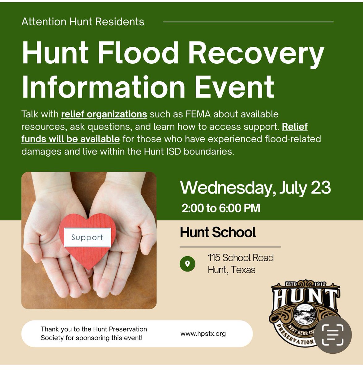 chiproytx's tweet image. My friends in Hunt, Tx - please take note of this important event on Wednesday!