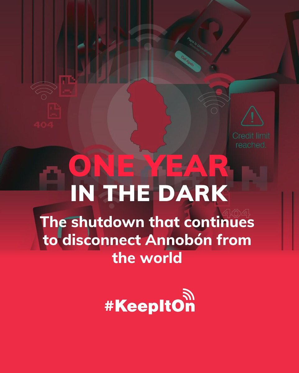 Human Rights Foundation (HRF) (@hrf) on Twitter photo July 20 marked one year since Equatorial Guinea’s regime imposed an Internet shutdown on Annobón Island as part of a crackdown on environmental protests. HRF joins <a href="/accessnow/">Access Now</a> in condemning this prolonged digital blackout and urges the regime to restore connectivity immediately. July 20 marked one year since Equatorial Guinea’s regime imposed an Internet shutdown on Annobón Island as part of a crackdown on environmental protests. HRF joins <a href="/accessnow/">Access Now</a> in condemning this prolonged digital blackout and urges the regime to restore connectivity immediately.