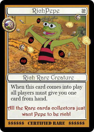 Zbyku's tweet image. RichPepe
420 PEPECASH (~4$)
0.2 XCP ( ~0.72$)
0.00013 BTC (~15.22$) 
0.008 ETH (~30$)