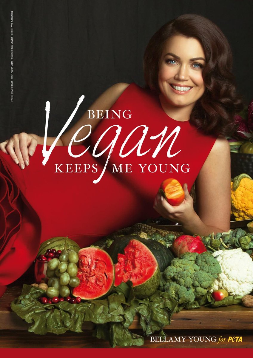 peta's tweet image. New to "Scandal" now that it’s on @netflix? Throwback to our collab with the wonderful @BellamyYoung 🌟 She’s been vegan & glowing since college! Coincidence? 💚🌱