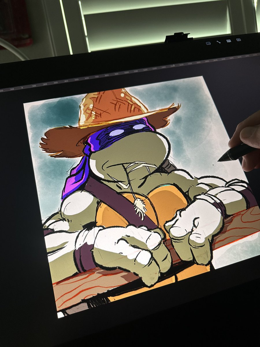 AlexDeligiannis's tweet image. This scene lives rent-free in my head since 1990. New art in progress. #SDCC2025 #tmnt