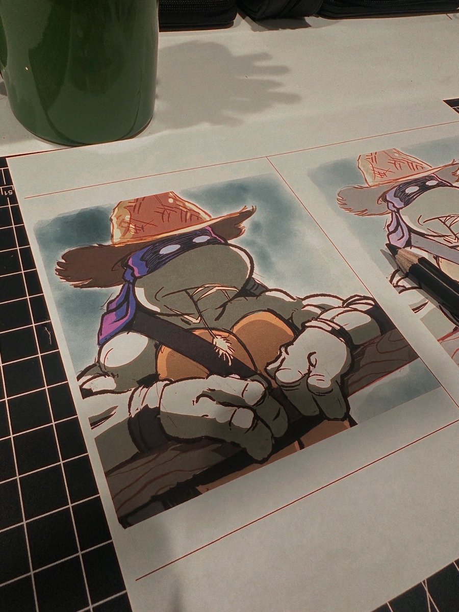 AlexDeligiannis's tweet image. This scene lives rent-free in my head since 1990. New art in progress. #SDCC2025 #tmnt