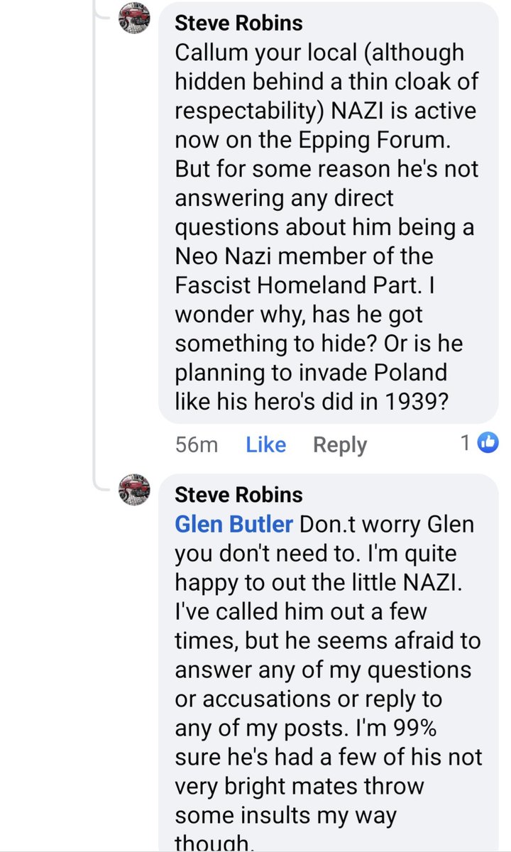 uaf's tweet image. Good to see that like these people in an Epping Facebook group, not a few are rejecting nazis in the area.
@AntiRacismDay
@Searchlight_mag